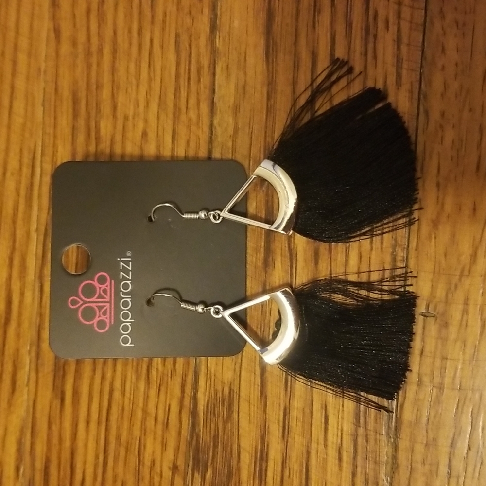 Black Fringe Earrings